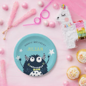 小さな怪物 |パーソナライズされた子供の誕生日パーティー ペーパープレート (パーティー)