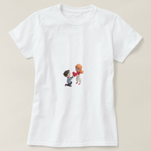 小さな恋しく思ハッピーバレンタインデープレゼント Tシャツ (デザイン正面)