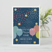 小さな恋しく思独立した花火バルーン誕生日 招待状 (スタンド正面)