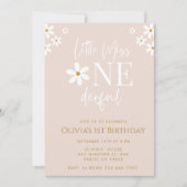 小さな恋しく思1ダーフルデイジーの花1日の誕生日 招待状 (正面)