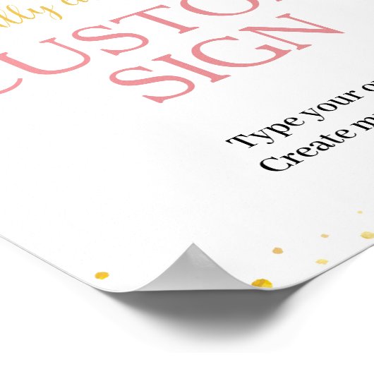 小さな恋しく思100ドル誕生日のカスタムテーブル記号 ポスター (角)