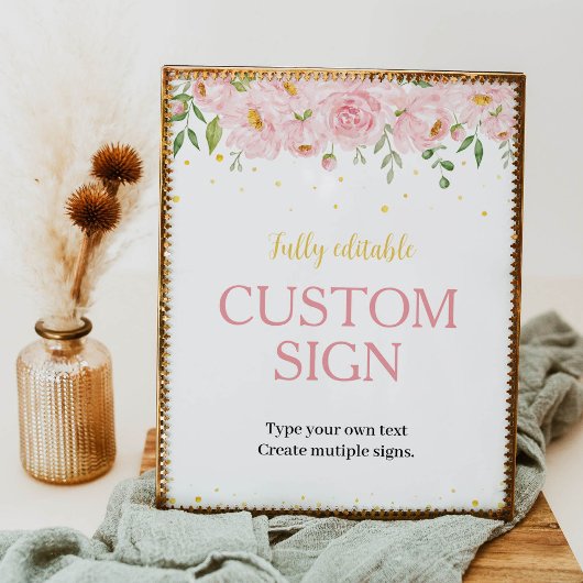 小さな恋しく思100ドル誕生日のカスタムテーブル記号 ポスター