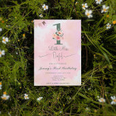 小さな恋しく思1000の水の色ピンクの最初の誕生日 招待状