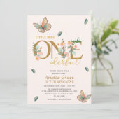 小さな恋しく思onederful桃のフローラ1日の誕生日 招待状 (スタンド正面)