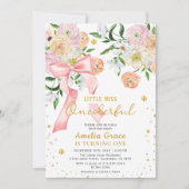 小さな恋しく思onederful peach girlの最初の誕生日 招待状 (正面)
