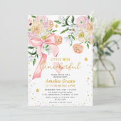小さな恋しく思onederful peach girlの最初の誕生日 招待状 (スタンド正面)