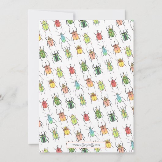 小さな恋の虫が2秒を回す誕生日 招待状 (裏面)