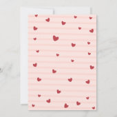 小さな恋の赤ちゃんのバレンタインハートベイビーシャワー 招待状 (裏面)