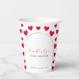 小さな恋人のアーチバレンタインの赤ちゃんシャワー 紙コップ