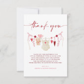 小さな恋人のバレンタインデーの赤ちゃんシャワー サンキューカード (正面)