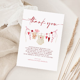 小さな恋人のバレンタインデーの赤ちゃんシャワー サンキューカード