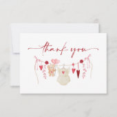小さな恋人のバレンタインデーの赤ちゃんシャワー サンキューカード (正面)