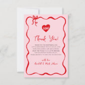小さな恋人のバレンタインデーの赤ちゃんシャワー サンキューカード (正面)