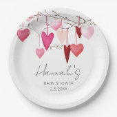 小さな恋人のバレンタインデーシャワー ペーパープレート (正面)