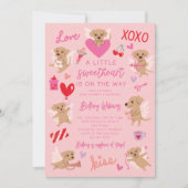 小さな恋人のバレンタインパピーベイビーシャワー 招待状 (正面)