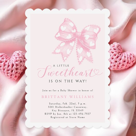 小さな恋人の弓ベビーシャワー招待状 招待状