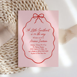 小さな恋人の手を引きバレンタインベビーシャワー 招待状
