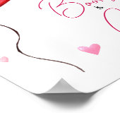 小さな恋人の赤いバレンタインデーの本とギフト ポスター (角)