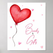 小さな恋人の赤いバレンタインデーの本とギフト ポスター (正面)