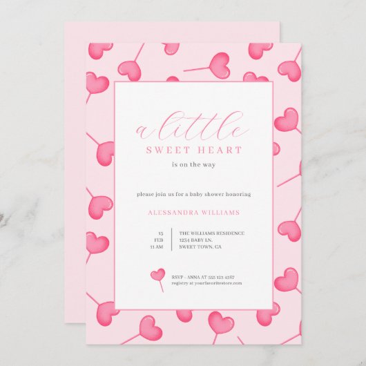 小さな恋人の赤ちゃんシャワー招待状 招待状 (正面/裏面)