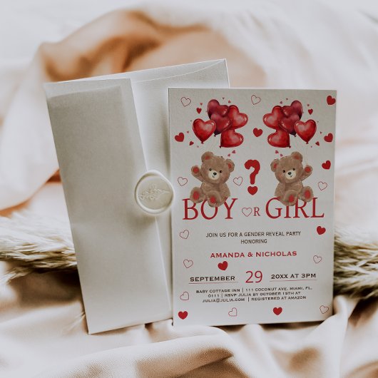 小さな恋人は気球を持つ性別が明らかにする 招待状