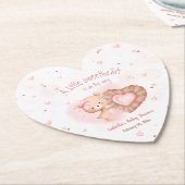 小さな恋人ピンクの赤ちゃんシャワー ペーパーコースター (アングル)