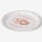小さな恋人ピンクの赤ちゃんシャワー ペーパープレート (アングル)