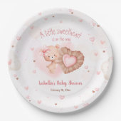 小さな恋人ピンクの赤ちゃんシャワー ペーパープレート (正面)