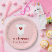 小さな恋人ボディスーツのバレンタインベビーシャワー ペーパープレート (パーティー)