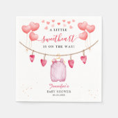 小さな恋人 |バレンタインデーの赤ちゃんシャワー スタンダードカクテルナプキン (正面)