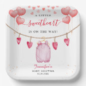 小さな恋人 |バレンタインデーの赤ちゃんシャワー ペーパープレート (正面)