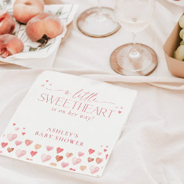 小さな恋人、ピンクの女の子の赤ちゃんシャワー スタンダードカクテルナプキン