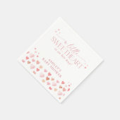 小さな恋人、ピンクの女の子の赤ちゃんシャワー スタンダードカクテルナプキン (角)