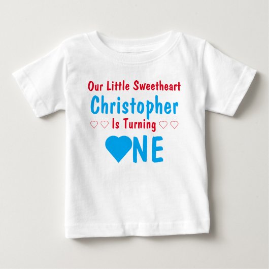小さな恋人 初めての誕生日 ベビーTシャツ (正面)