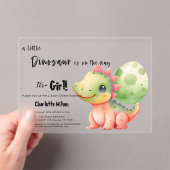 小さな恐竜が赤ちゃんのシャワーを途中にある アクリル招待状 (インサイチュ (ポータブル))