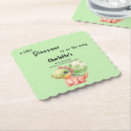 小さな恐竜が赤ちゃんのシャワーを途中にある ペーパーコースター