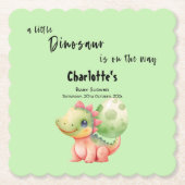 小さな恐竜が赤ちゃんのシャワーを途中にある ペーパーコースター (正面)