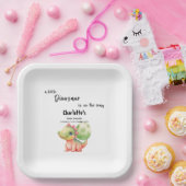 小さな恐竜が赤ちゃんのシャワーを途中にある ペーパープレート (パーティー)