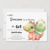 小さな恐竜が赤ちゃんのシャワーを途中にある 招待状 (正面)