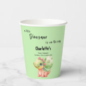 小さな恐竜が赤ちゃんのシャワーを途中にある 紙コップ (裏面)