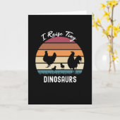 小さな恐竜のひよこを農家のために育てます カード (黄色い花)