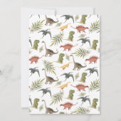 小さな恐竜のベイビーシャワーのご招待 招待状 (裏面)