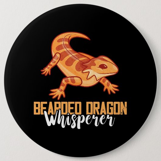 小さな恐竜の泡立て器ペット爬虫類愛人髭 缶バッジ (正面)