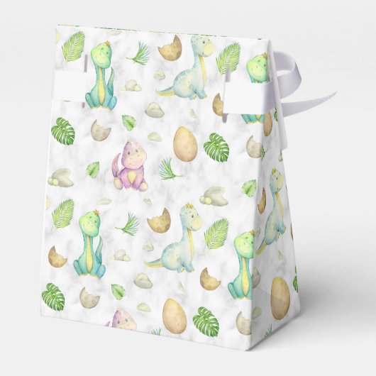 小さな恐竜の赤ちゃんシャワー フェイバーボックス (裏面サイド)