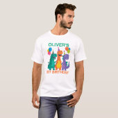 小さな恐竜の1歳の誕生日Tシャツ Tシャツ (正面フル)