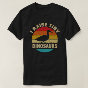 小さな恐竜を育てる ヴィンテージ レトロ ダック Tシャツ