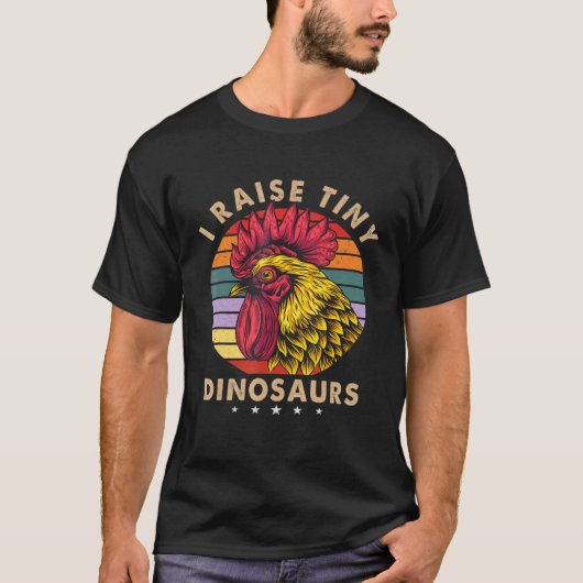 小さな恐竜を育てる ヴィンテージ 鶏 レトロ 農家 Tシャツ (正面)