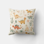 小さな恐竜ベージュのニュートラルトーン クッション (裏面)