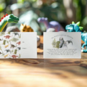 小さな恐竜 |シャワー招待状挿入 エンクロージャーカード