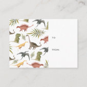小さな恐竜 |シャワー招待状挿入 エンクロージャーカード (裏面)